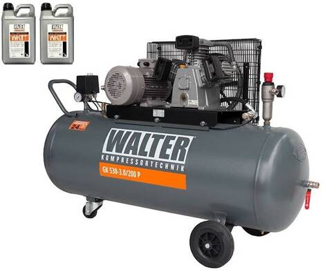 Sprężarka tłokowa WALTER GK 530-3,0/200 + 2L oleju gratis